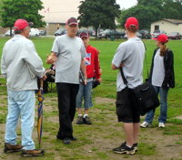 Supervisors on HotDog Day ---  pre-game meeting